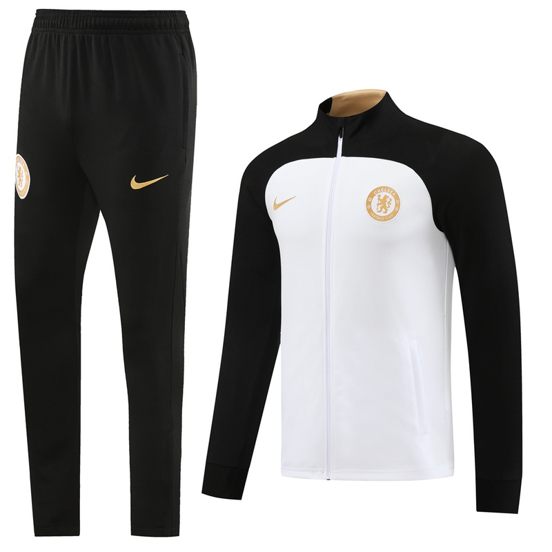 AAA Quality Chelsea 23/24 Tracksuit - Black/White/Golden